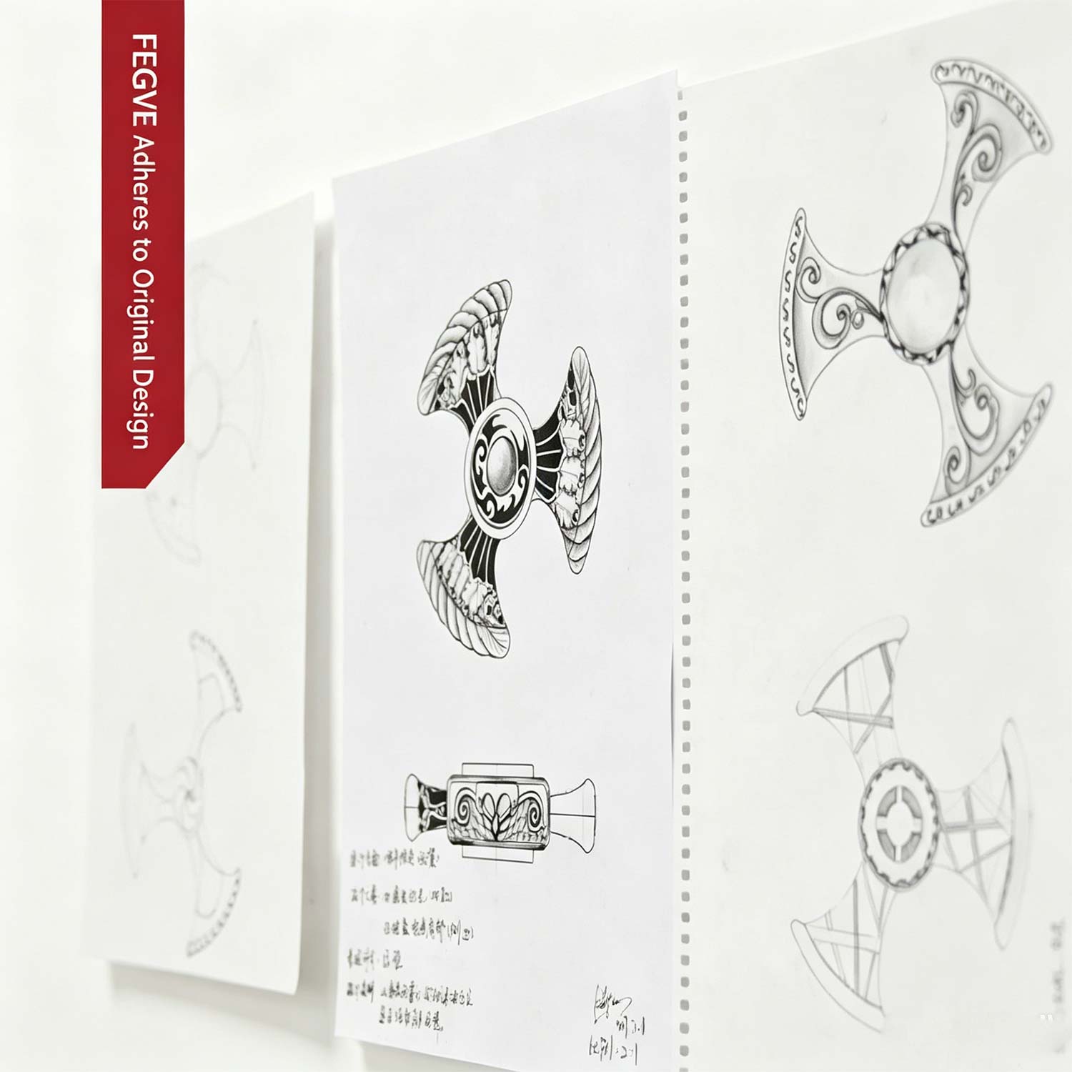 (Default Hong Kong Dollar) FEGVE Bath Fire Phoenix Chicken Year Commemorative Edition Titanium Alloy Relief Pattern Fingertip Gyroscope - Image 14