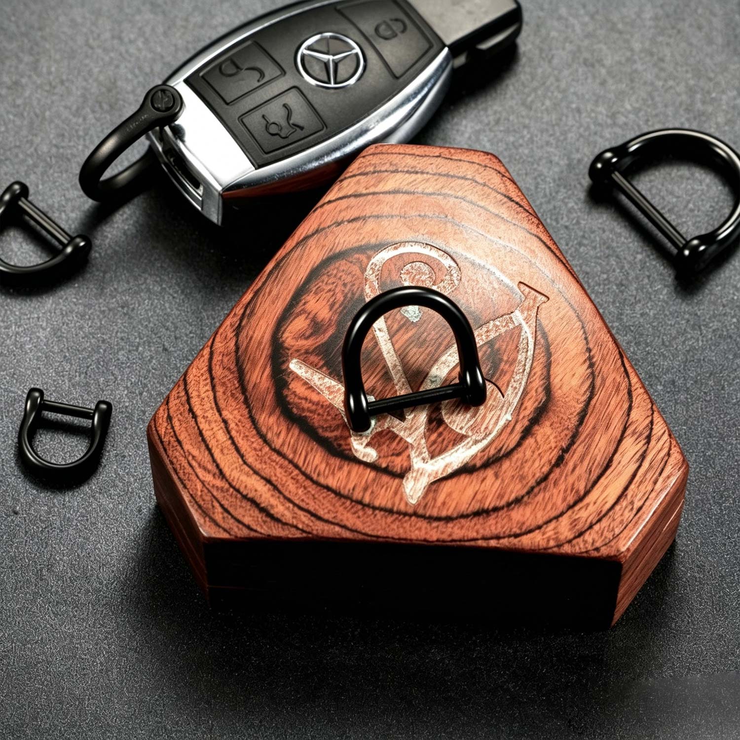 (Default Hong Kong Dollar) FEGVE Titanium Alloy Horseshoe Buckle Black Titanium shiny black horseshoe buckle Inner diameter 21MM - Image 4
