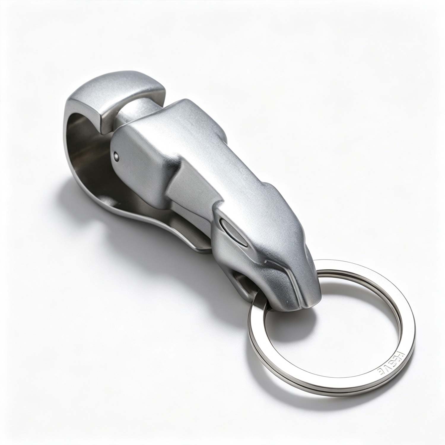 (Default Hong Kong Dollar) FEGVE Automotive Stainless Steel Keychain, Leopard Head Creative Simplicity
