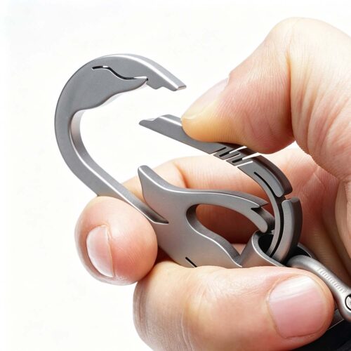 (Default Hong Kong Dollar) FEGVE Keychain Titanium Alloy EDC/TI020 Penguin Matte