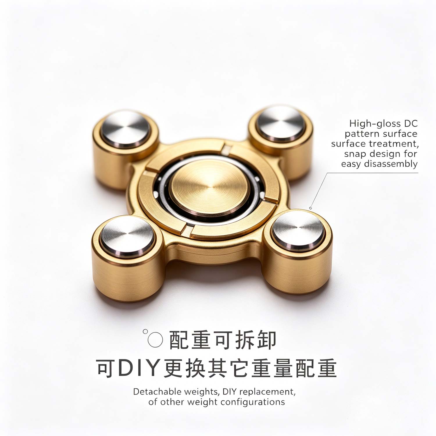 (Default Hong Kong Dollar) Fegve Feitian Air Copper Stainless Steel Combination Fingertip Gyroscope Adult Decompression EDC Toy - Image 8