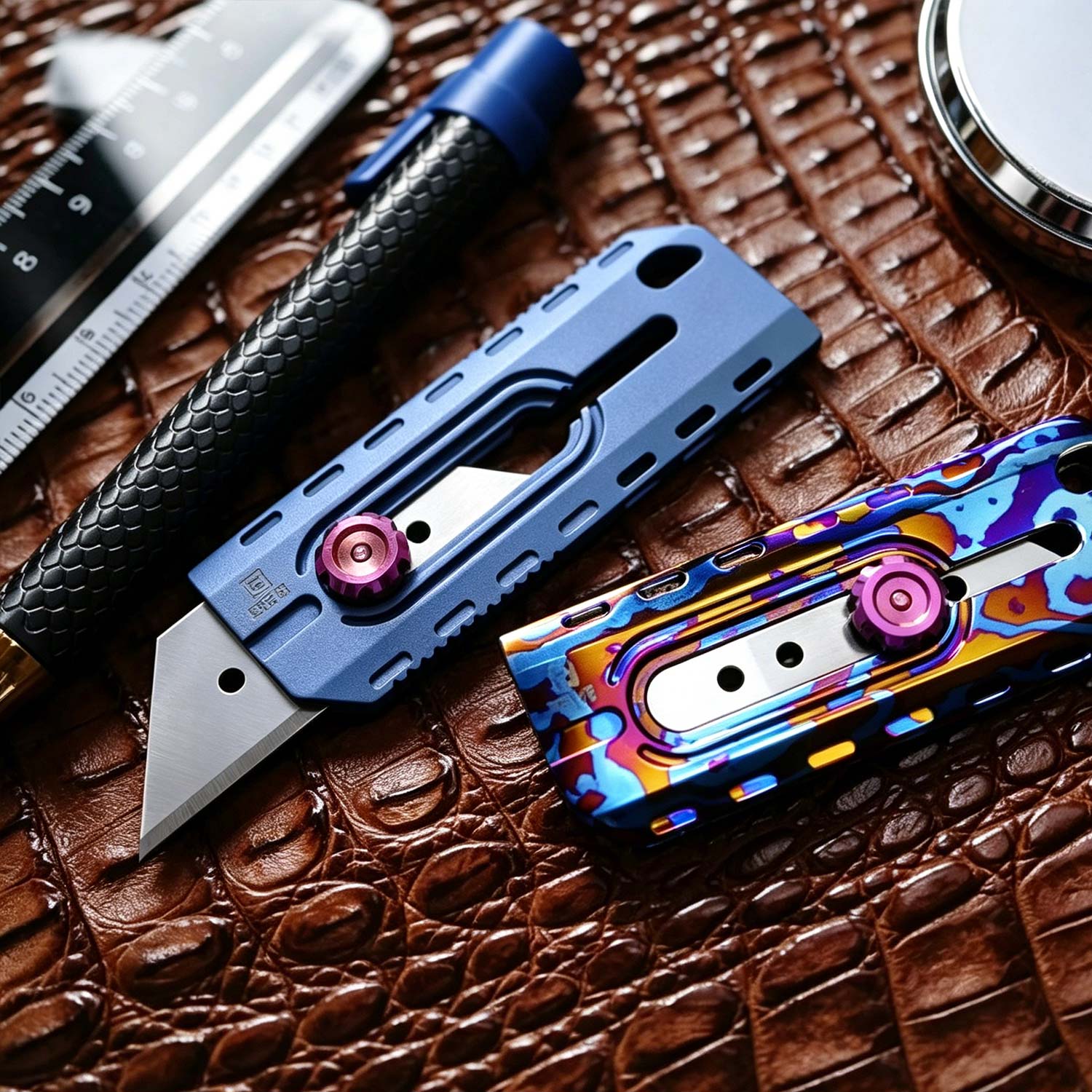 (Default Hong Kong Dollar) FEGVE New Color Titanium Alloy Paper Cutting Knife EDC - Image 8