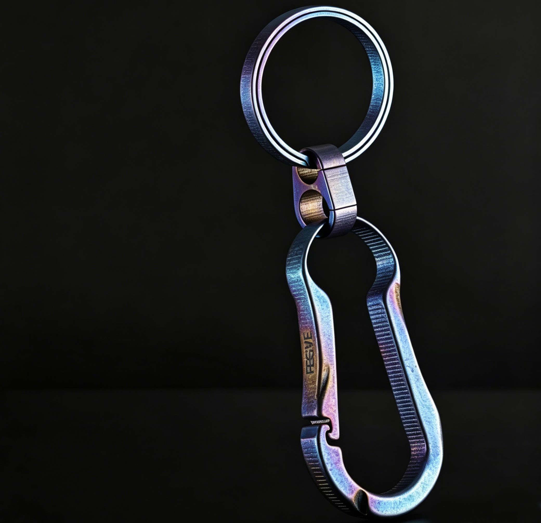 (Default Hong Kong Dollar) FEGVE Titanium Alloy Automotive Integrated Keychain TI007- Titanium U Stone Wash Original Color - Image 9