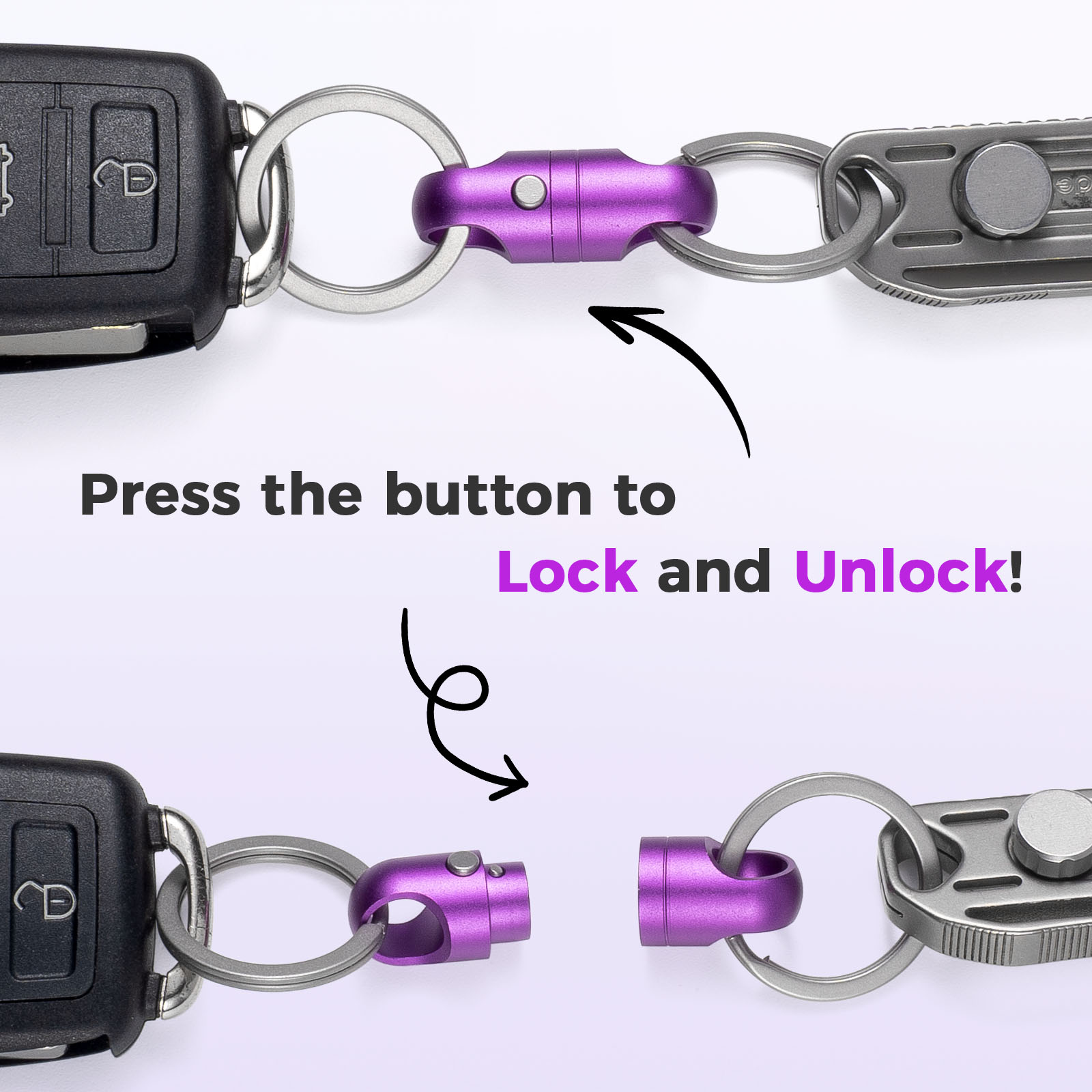 FEGVE new titanium alloy magnetic quick release keychain (purple) - Image 8