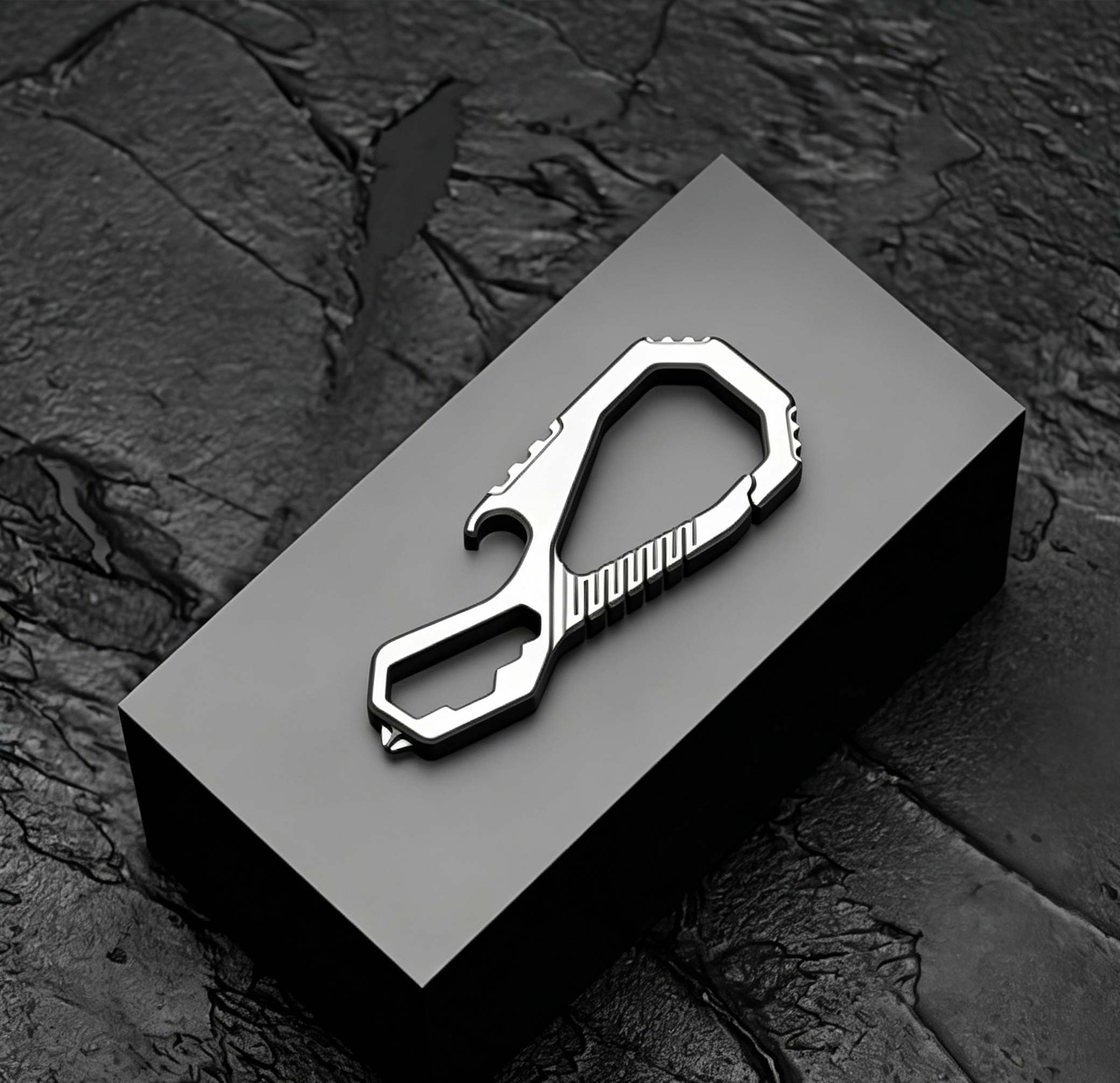 (Default Hong Kong Dollar) Fegve titanium alloy multifunctional keychain - Image 2