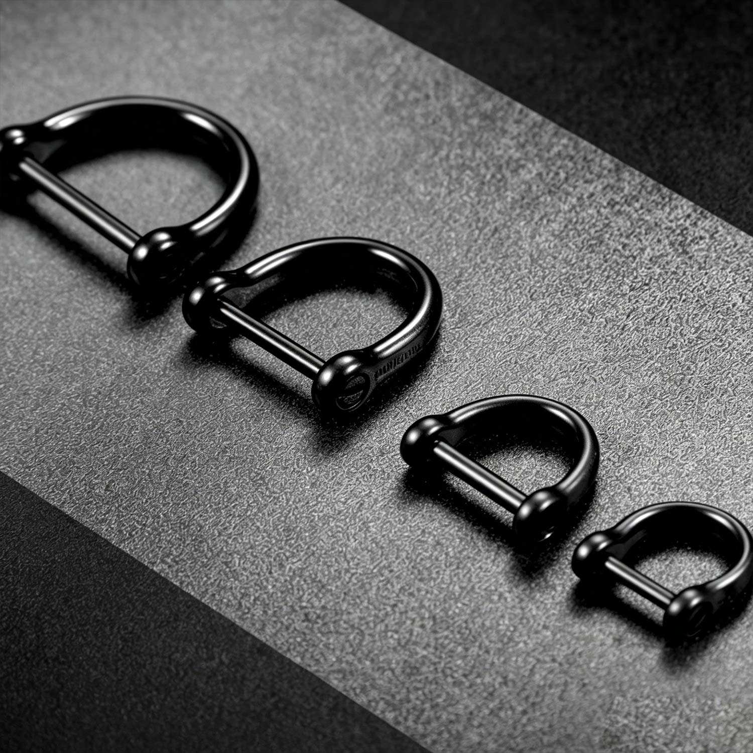 (Default Hong Kong Dollar) FEGVE Titanium Alloy Horseshoe Buckle Black Titanium shiny black horseshoe buckle Inner diameter 21MM - Image 2