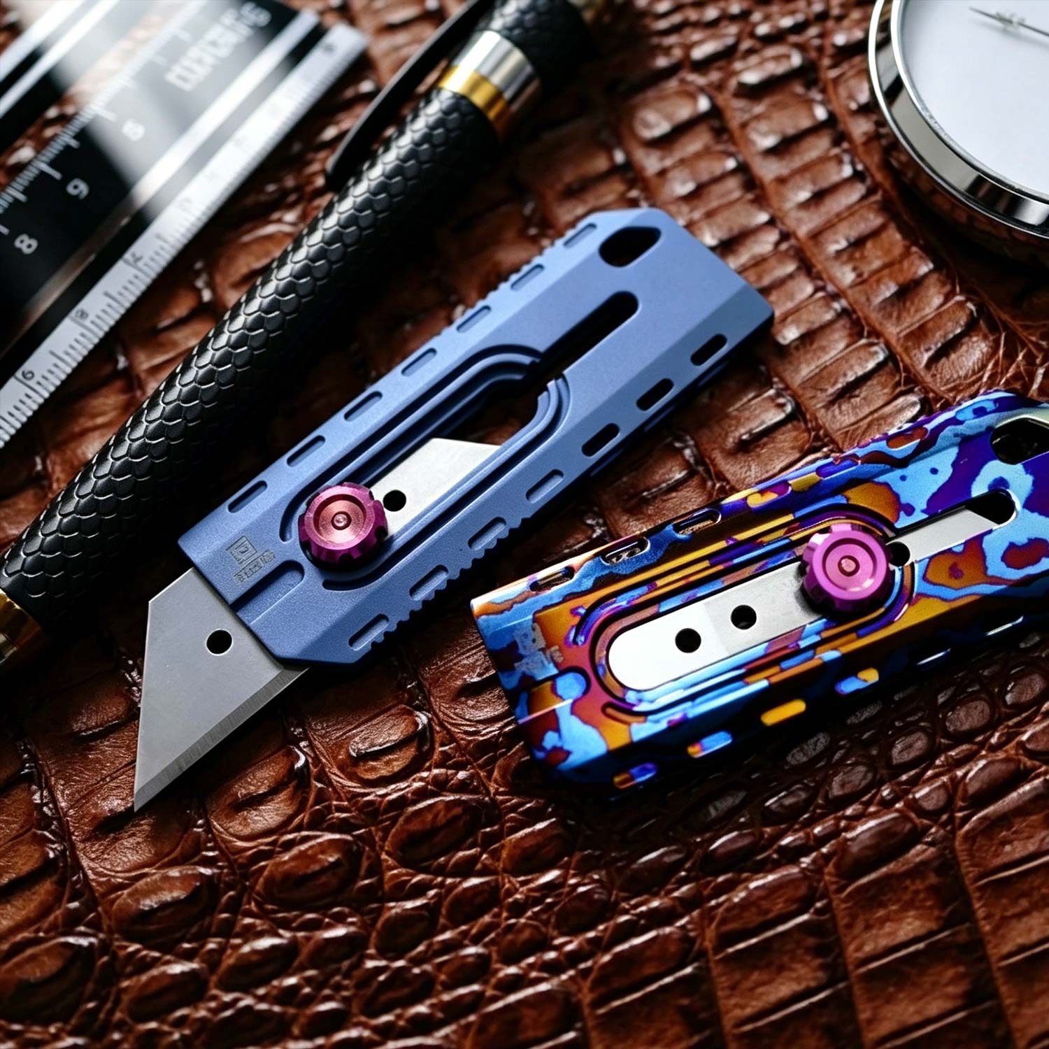 (Default Hong Kong Dollar) FEGVE New Color Titanium Alloy Paper Cutting Knife EDC - Image 7