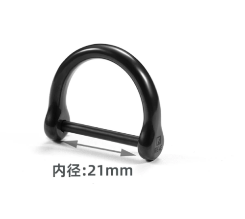 (Default Hong Kong Dollar) FEGVE Titanium Alloy Horseshoe Buckle Black Titanium shiny black horseshoe buckle Inner diameter 21MM