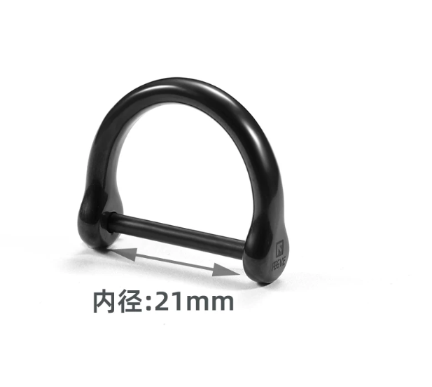 (Default Hong Kong Dollar) FEGVE Titanium Alloy Horseshoe Buckle Black Titanium shiny black horseshoe buckle Inner diameter 21MM