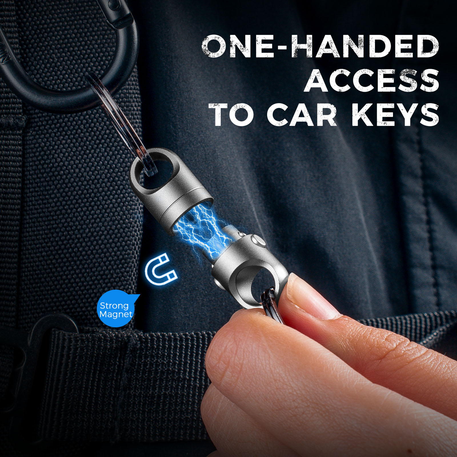 FEGVE new titanium alloy magnetic quick release keychain( gray) - Image 8