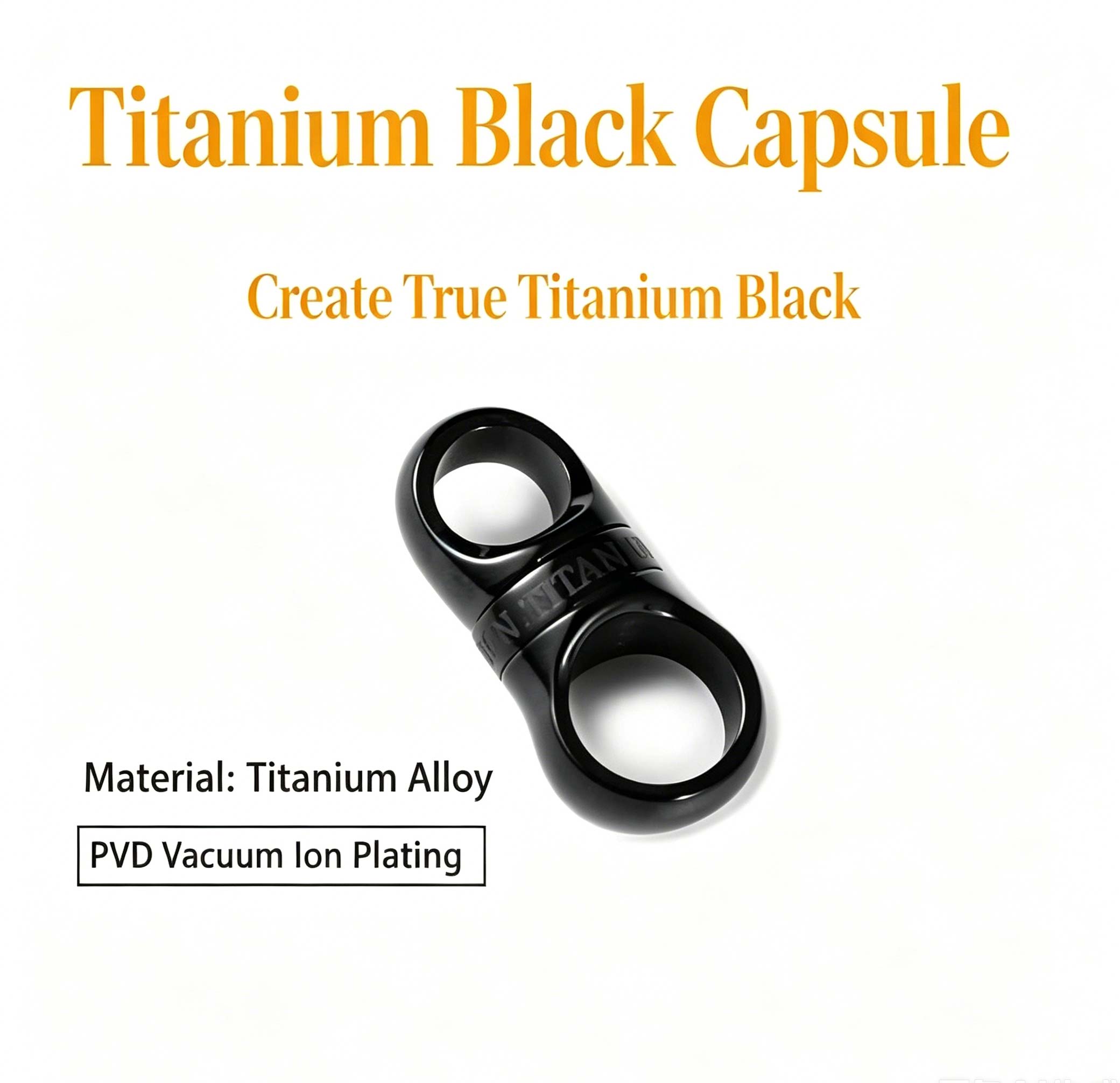 (Default Hong Kong Dollar) Titanium alloy black car keychain Black curved titanium edge 32MM - Image 12