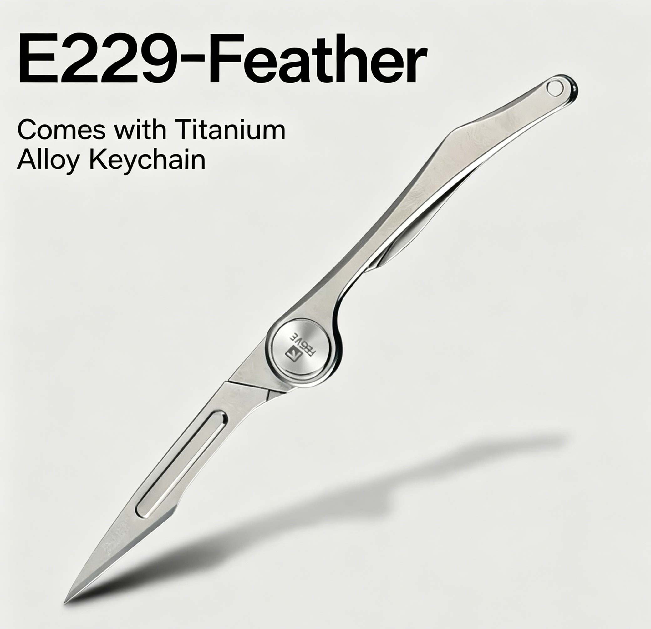 (Default Hong Kong Dollar) FEGVE Feather Art Knife EDC Titanium Alloy Small/Sharp Mini Unpacking Knife (E228- Woodpecker) - Image 4