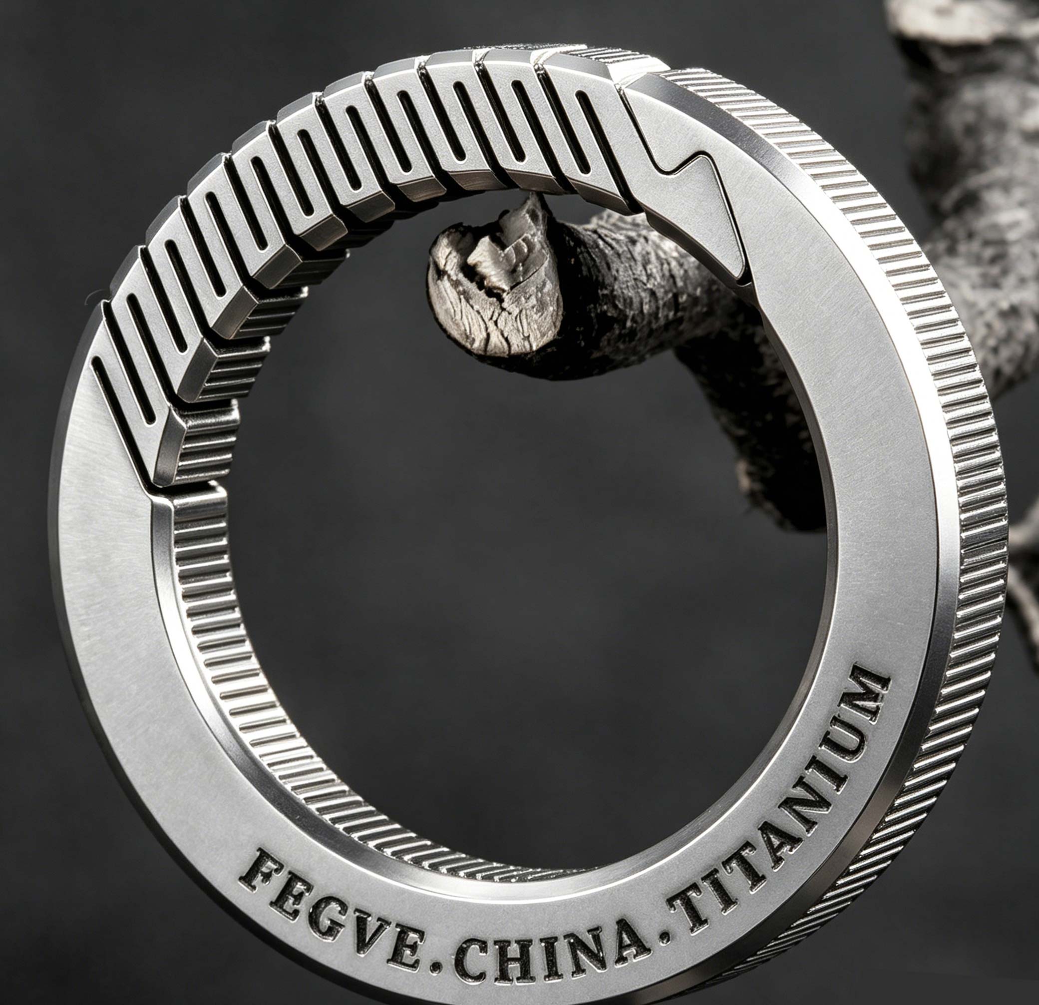 (Default Hong Kong Dollar) Fegve pure titanium alloy circle keychain TI038 titanium edge chamfered frosted medium diameter 31MM - Image 2