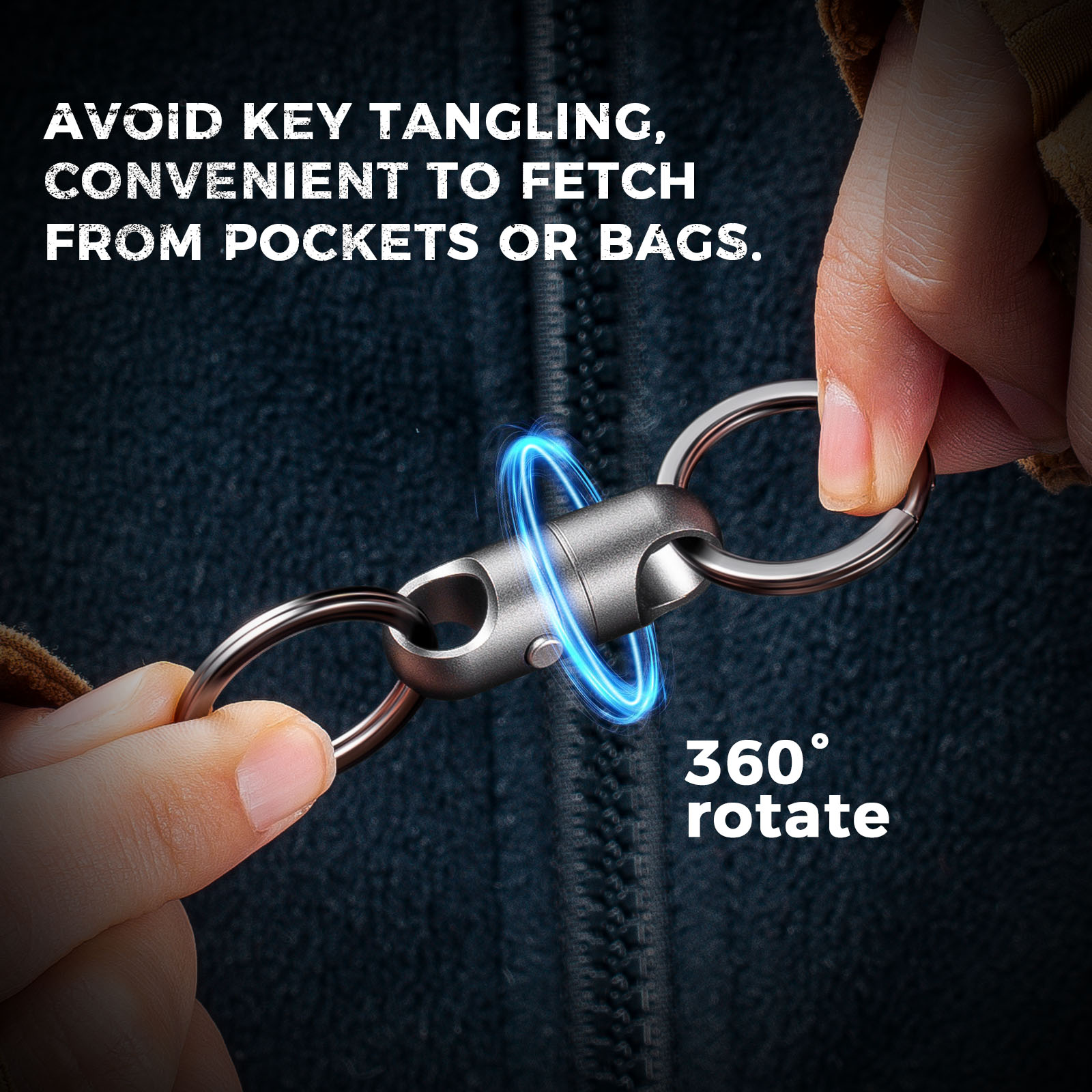 FEGVE new titanium alloy magnetic quick release keychain( gray) - Image 7