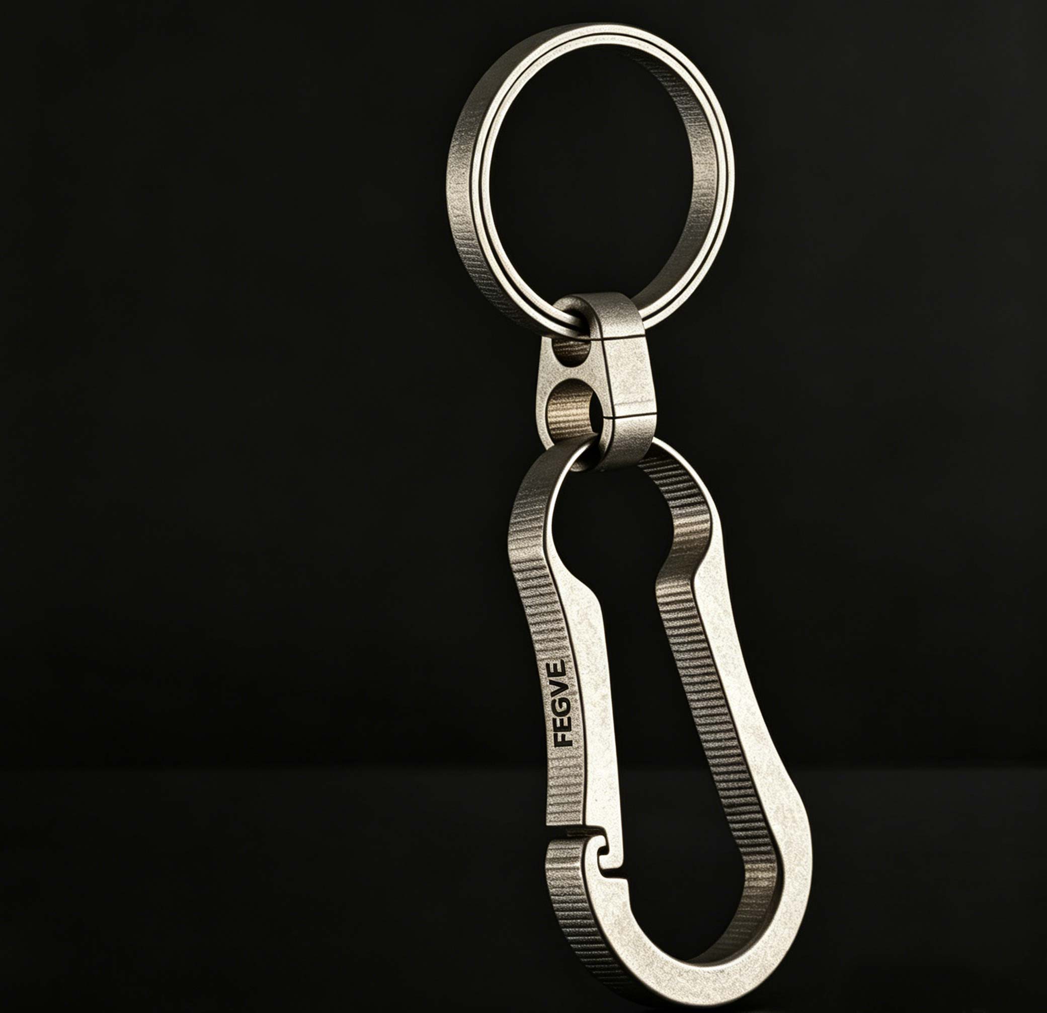 (Default Hong Kong Dollar) FEGVE Titanium Alloy Automotive Integrated Keychain TI007- Titanium U Stone Wash Original Color - Image 7