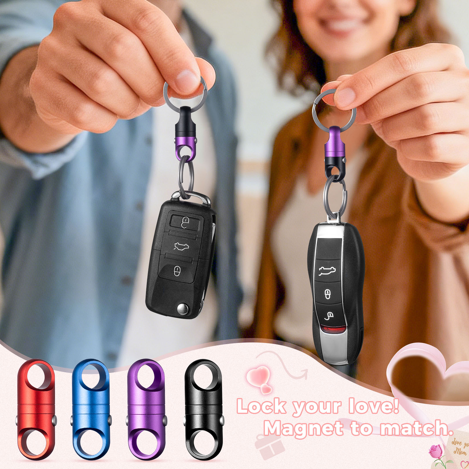 FEGVE new titanium alloy magnetic quick release keychain (purple) - Image 6