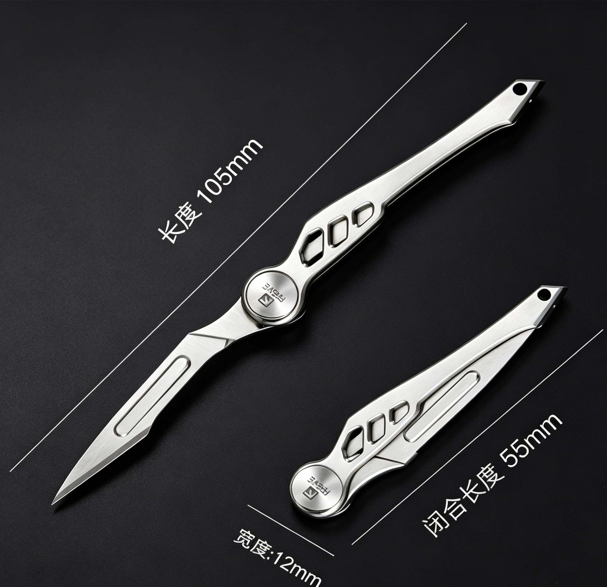 (Default Hong Kong Dollar) FEGVE Feather Art Knife EDC Titanium Alloy Small/Sharp Mini Unpacking Knife (E228- Woodpecker) - Image 5