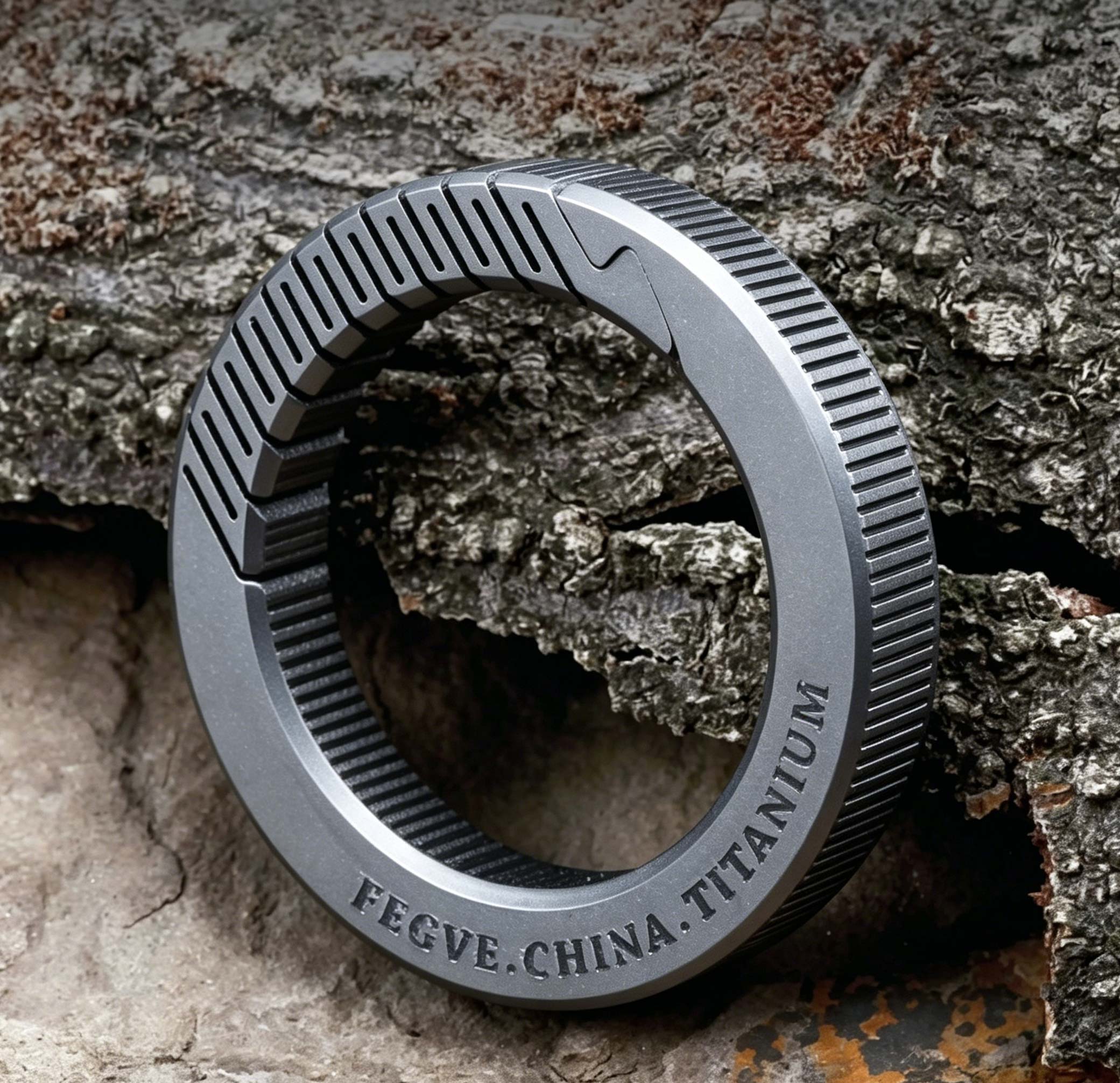 (Default Hong Kong Dollar) Fegve pure titanium alloy circle keychain TI038 titanium edge chamfered frosted medium diameter 31MM - Image 4
