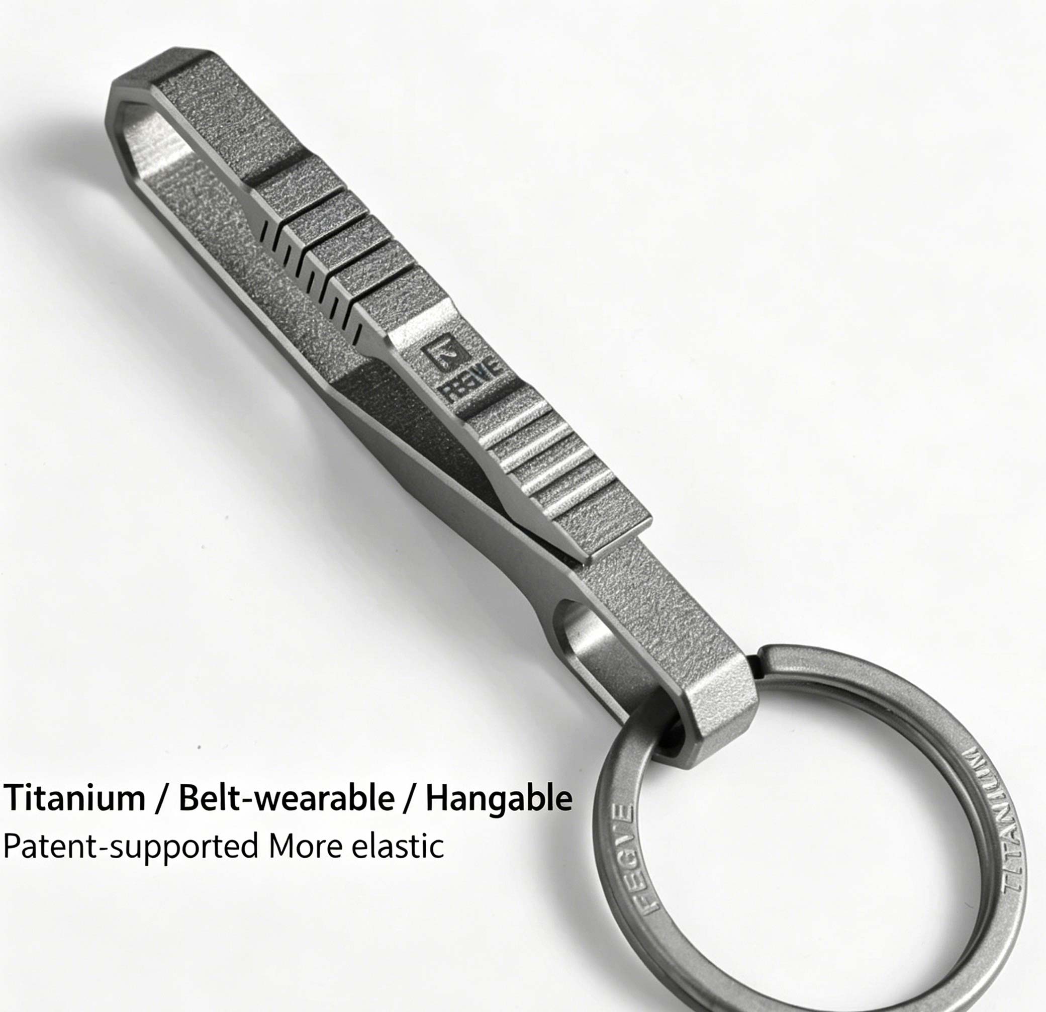 (Default Hong Kong Dollar) Fegve titanium alloy multifunctional belt keychain Ti-080 Titanium Speed - Image 5