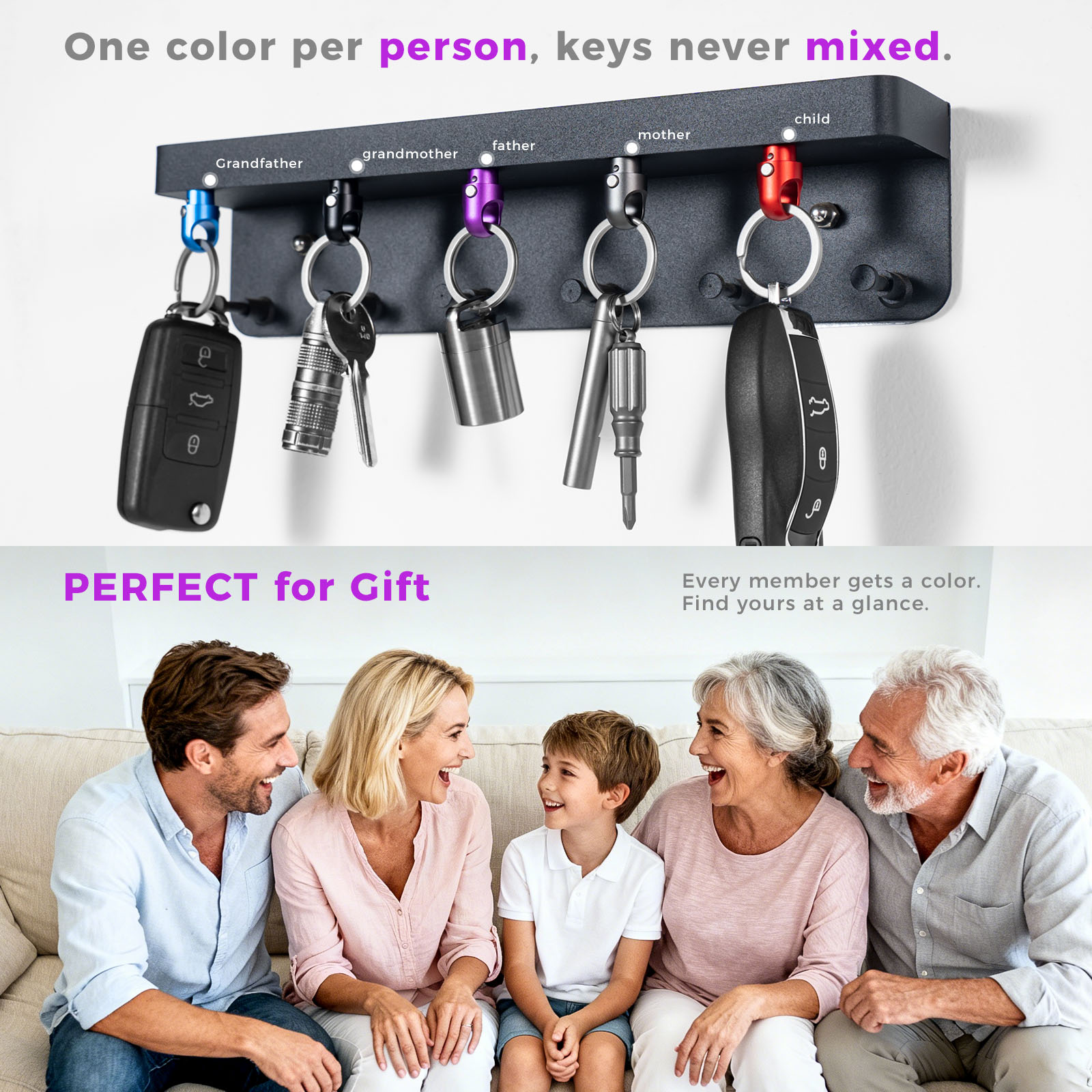 FEGVE new titanium alloy magnetic quick release keychain (purple) - Image 5