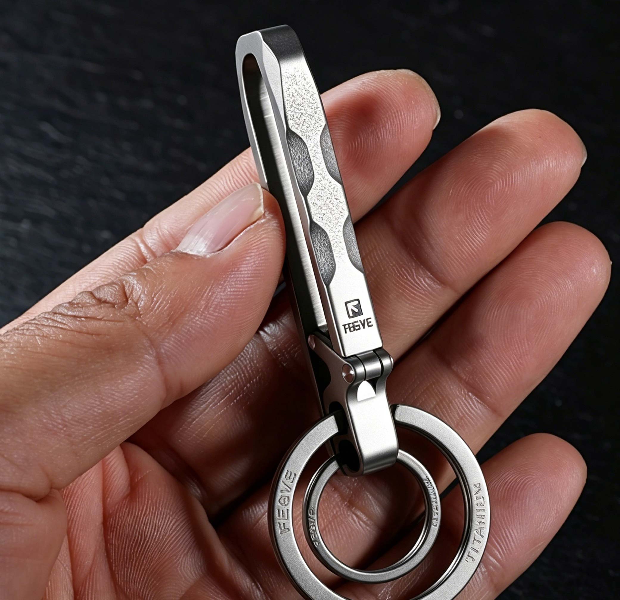 (Default Hong Kong Dollar) Quick detachable titanium alloy keychain/waist hanging sports pants keychain Ti097 - Image 5
