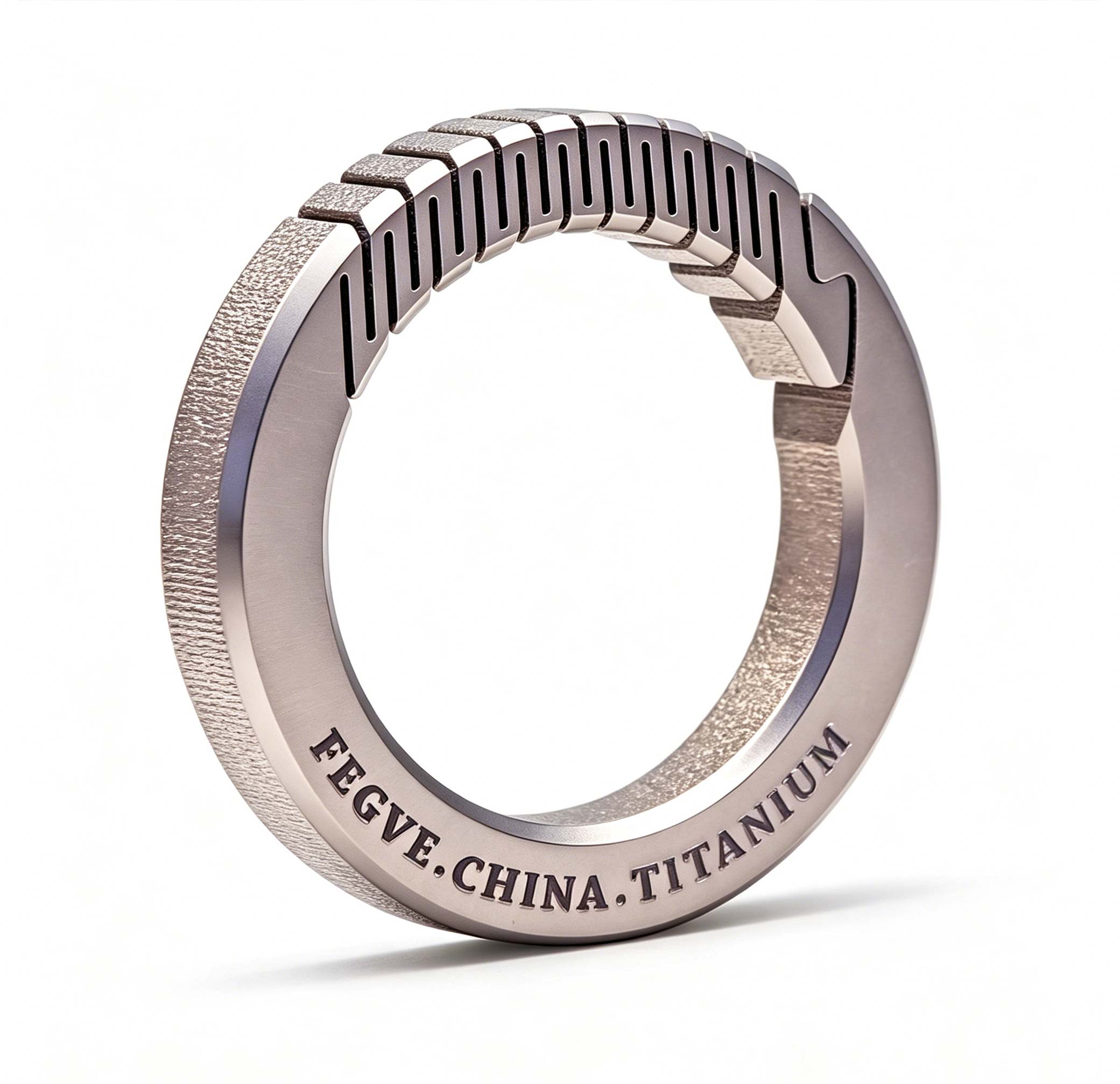 (Default Hong Kong Dollar) Fegve pure titanium alloy circle keychain TI038 titanium edge chamfered frosted medium diameter 31MM - Image 3