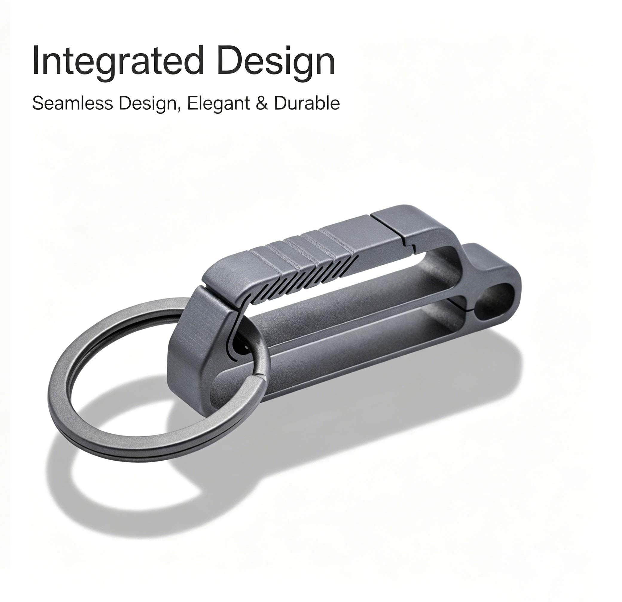 (Default Hong Kong Dollar) Fegve titanium alloy multifunctional belt keychain TI059 car shaped leather buckle+horseshoe buckle+titanium ring - Image 7