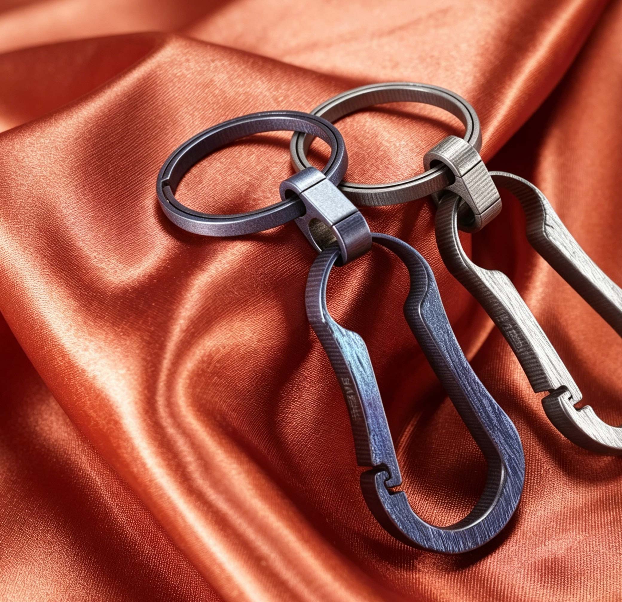 (Default Hong Kong Dollar) FEGVE Titanium Alloy Automotive Integrated Keychain TI007- Titanium U Stone Wash Original Color - Image 5