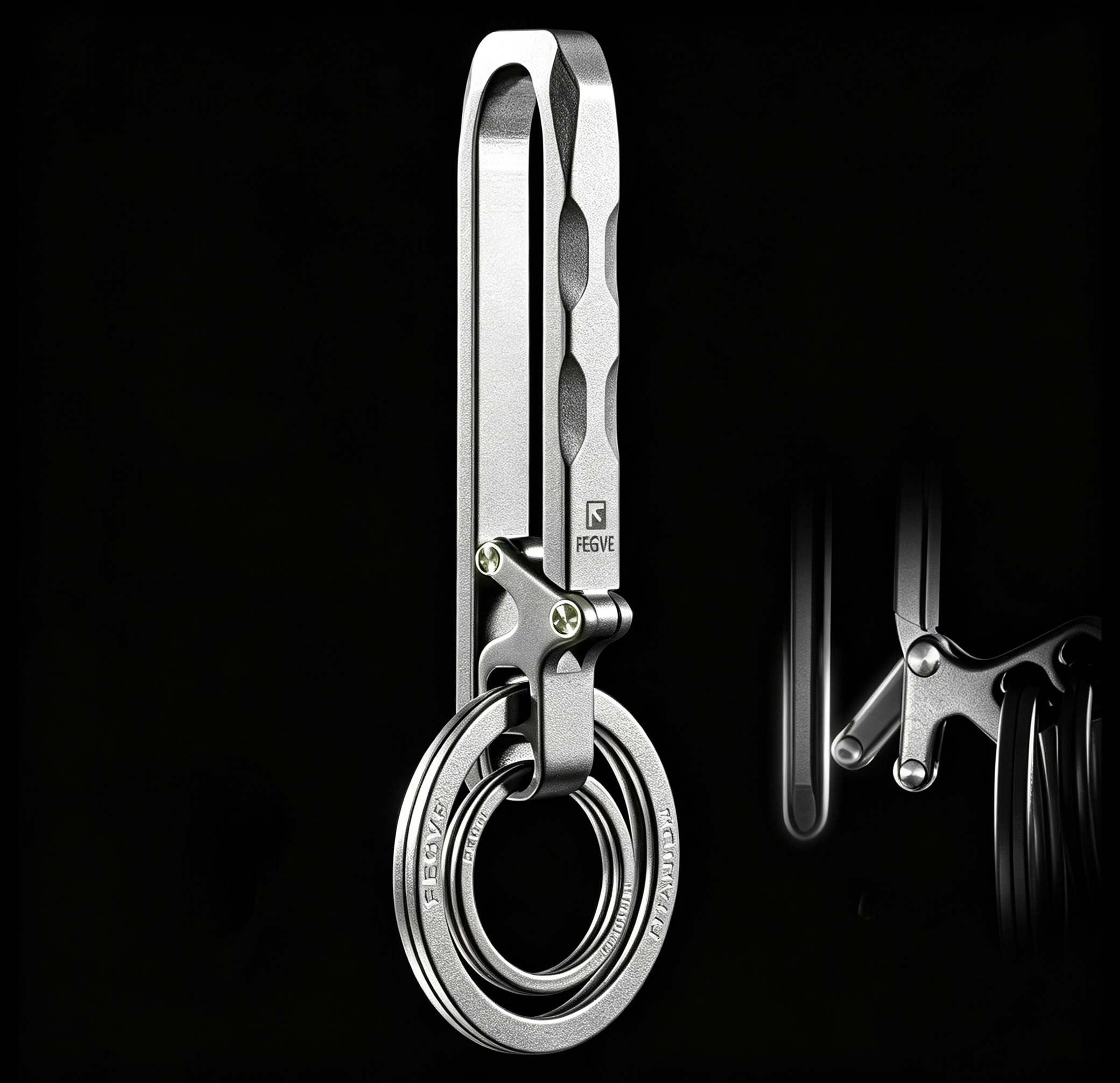 (Default Hong Kong Dollar) Quick detachable titanium alloy keychain/waist hanging sports pants keychain Ti097 - Image 4