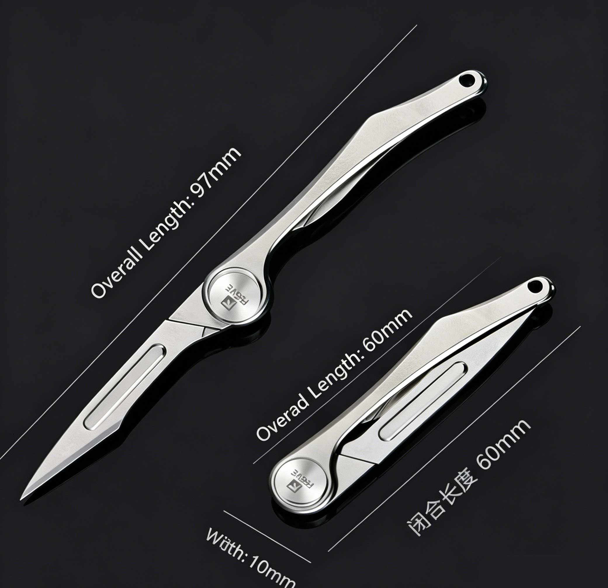 (Default Hong Kong Dollar) FEGVE frosted Pangu small knife art knife EDC titanium alloy small/sharp mini unpacking knife for express delivery and unboxing - Image 8