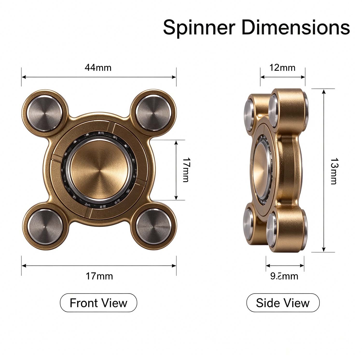 (Default Hong Kong Dollar) Fegve Feitian Air Copper Stainless Steel Combination Fingertip Gyroscope Adult Decompression EDC Toy - Image 3