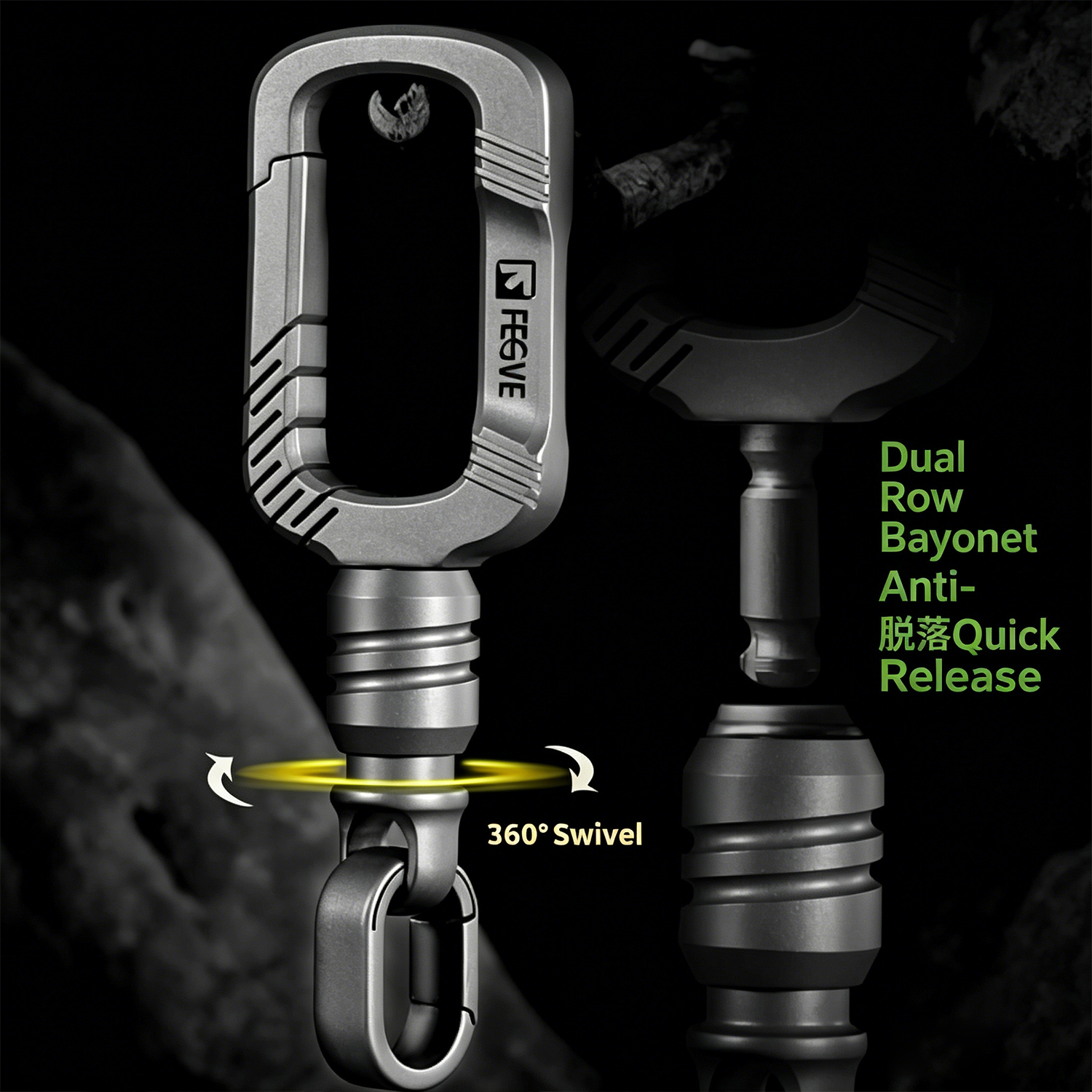 (Default Hong Kong Dollar)Quick detachable rotating all titanium alloy keychain new model - Image 9