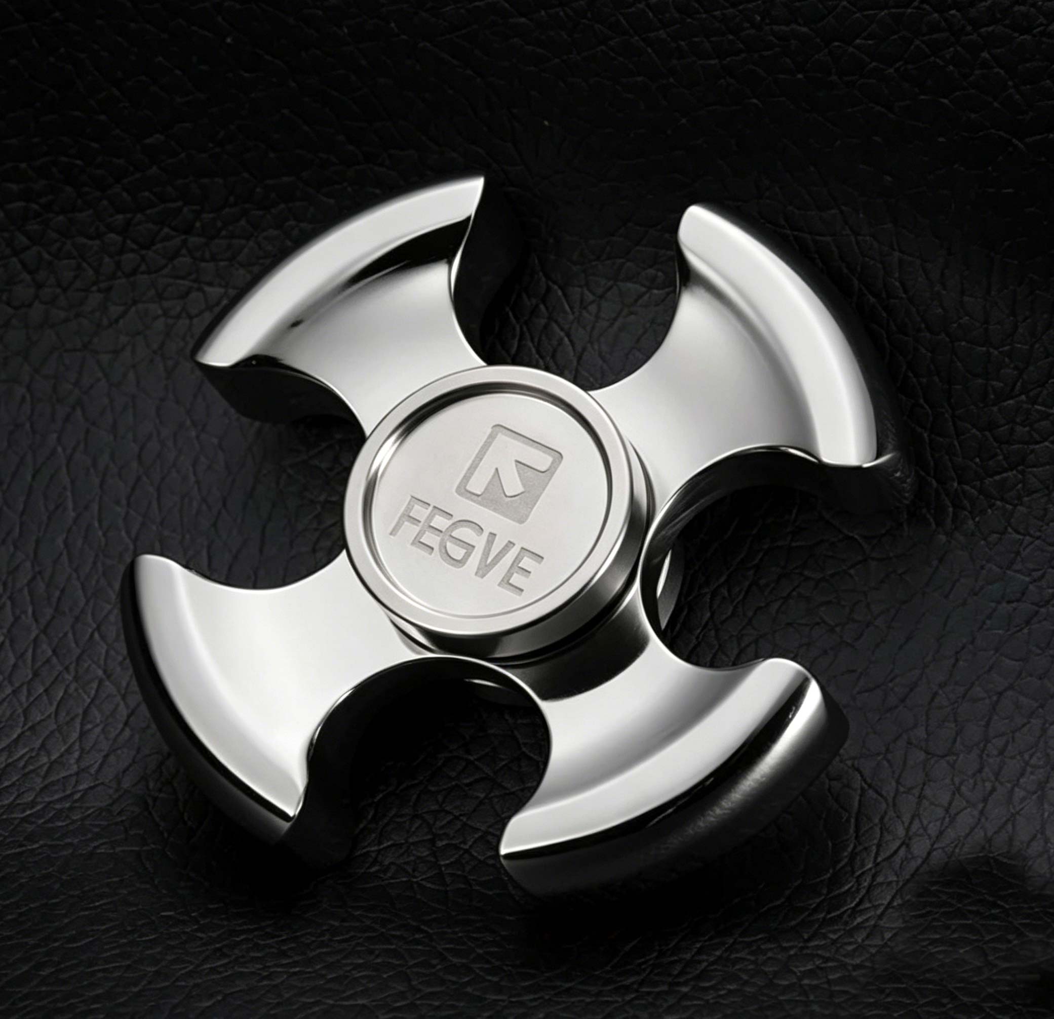 (Default Hong Kong Dollar) FEGVE Meteorite Pattern Four Leaf Titanium Alloy Fingertip spiral four leaf mirror - Image 2