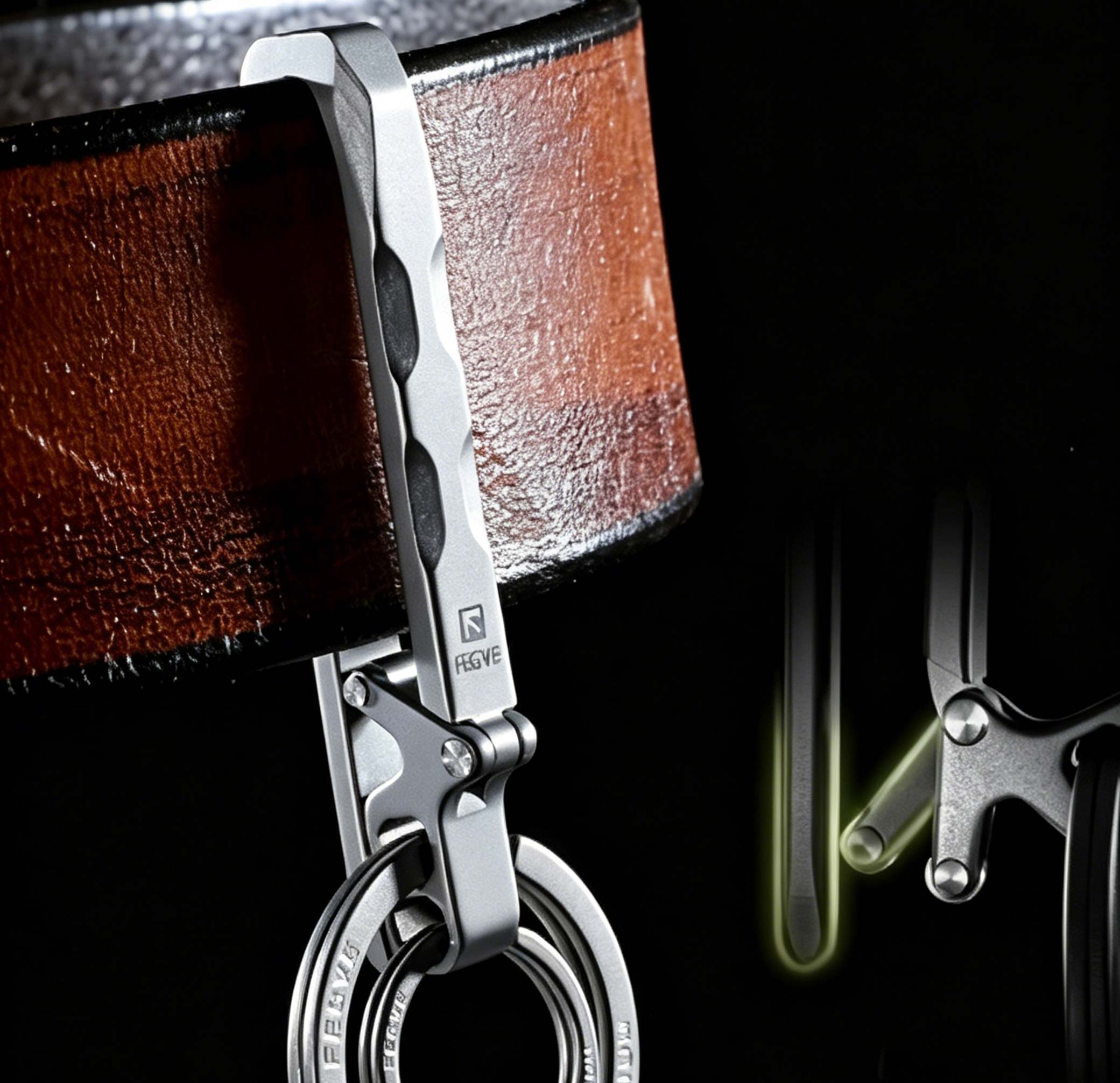 (Default Hong Kong Dollar) Quick detachable titanium alloy keychain/waist hanging sports pants keychain Ti097 - Image 3