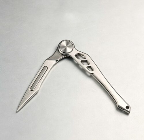 (Default Hong Kong Dollar) FEGVE Feather Art Knife EDC Titanium Alloy Small/Sharp Mini Unpacking Knife (E228- Woodpecker)