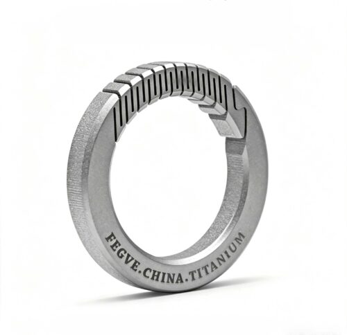 (Default Hong Kong Dollar) Fegve pure titanium alloy circle keychain TI038 titanium edge chamfered frosted medium diameter 31MM