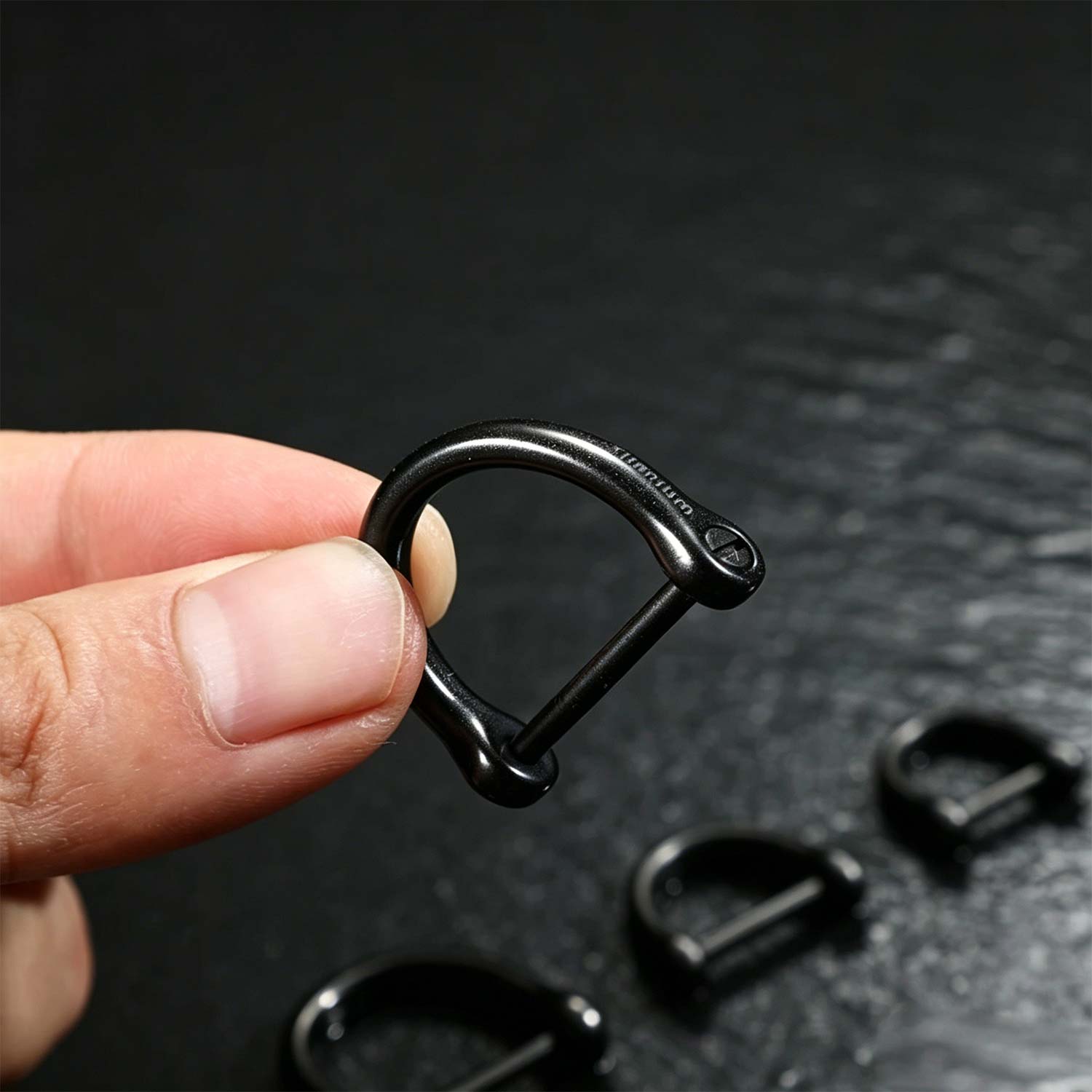 (Default Hong Kong Dollar) FEGVE Titanium Alloy Horseshoe Buckle Black Titanium shiny black horseshoe buckle Inner diameter 21MM - Image 6