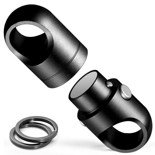 FEGVE New Titanium Alloy Magnetic Quick Release Keychain (Black)